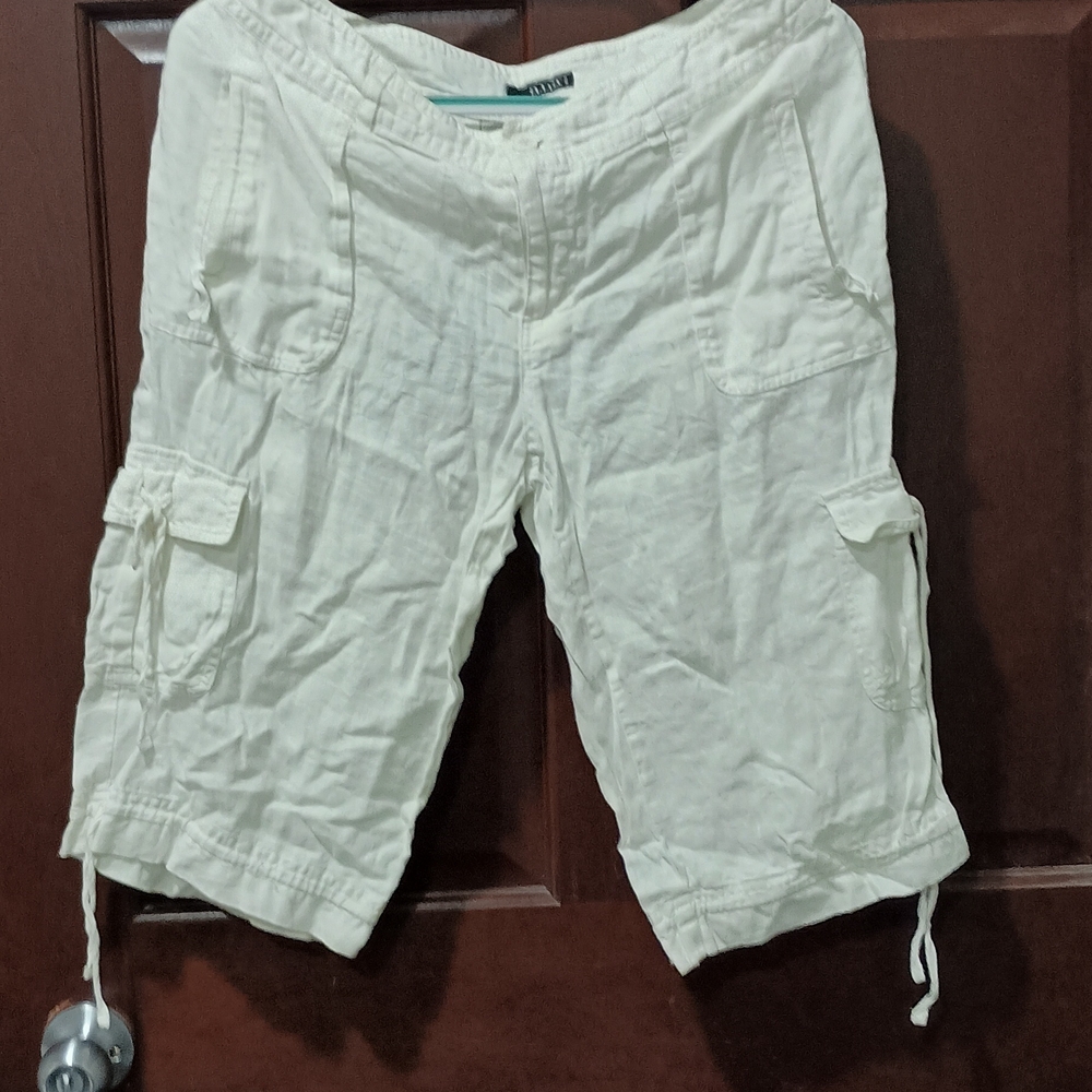 Women's White Cargo Shorts